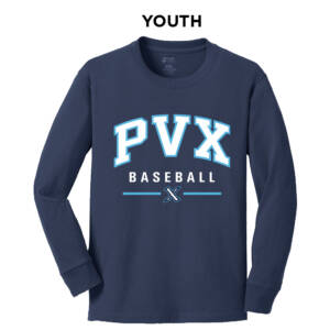 PVX Youth Cotton Long Sleeve T Shirt – Navy