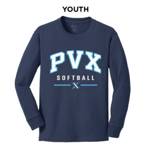 PVX Youth Cotton Long Sleeve T Shirt – Navy