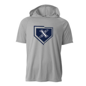 PVX Adult Cooling Performance short sleeve hooded tee-Silver