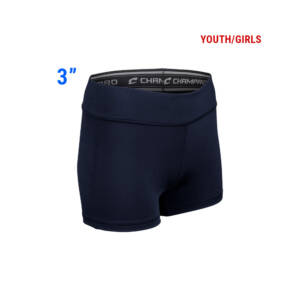 QC Pleasant Valley Volleyball Club Youth-Girls 3″ Compression Short-Navy