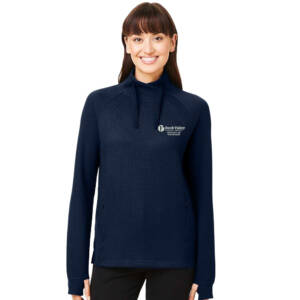 RV Athletic Trainer North End Women’s Rhythm Waffle Cross-Neck Pullover-Navy