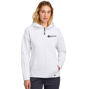 RV Health New Era Women’s Double Back Full-Zip Hoodie-White