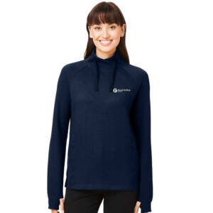 RV Health North End Women’s Rhythm Waffle Cross-Neck Pullover-Navy