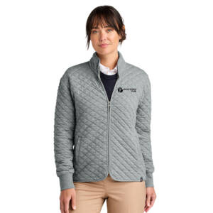 RV Kids Brooks Brothers Women’s Diamond Quilt Full-Zip-Light Shadow Grey Heather