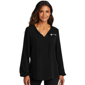 RV Kids Port Authority Ladies Textured Crepe Blouse – DeepBlack