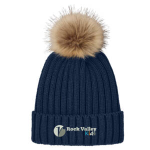 RV Kids Port Authority Faux Fur Pom Beanie – RiverBlueNavy