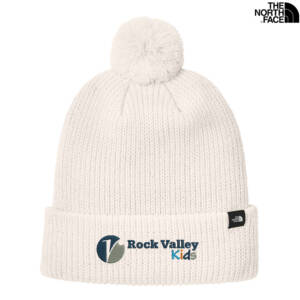 RV Kids The North Face Pom Beanie-Vintage White