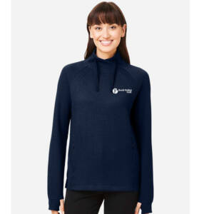 RV Kids North End Women’s Rhythm Waffle Cross-Neck Pullover-Navy