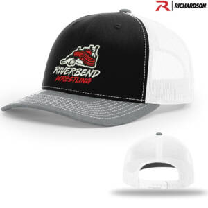 Riverbend Wrestling Richardson Pro Crown Mesh Back Adjustable back cap Tri Color-Black/White/Heather Grey