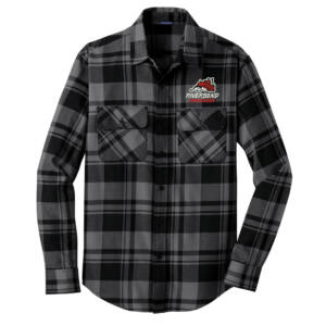 Riverbend Wrestling Port Authority Plaid Flannel Shirt Men-Grey Black