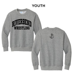 Riverbend Wrestling Youth Fleece Crewneck Sweatshirt-Athletic Heather