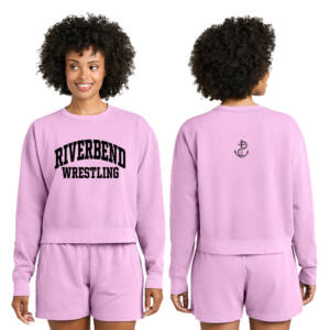 Riverbend Wrestling Comfort Colors Women’s Mid Length Crewneck Sweatshirt – Rose