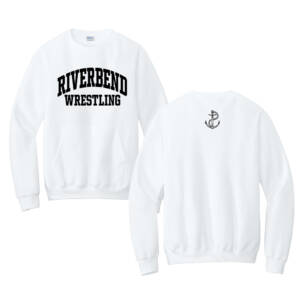 Riverbend Wrestling Unisex Core Fleece Crewneck Pocket Sweatshirt -White