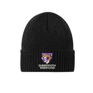 Sabertooth Wrestling Port Authority Rib Knit Cuff Beanie – DeepBlack