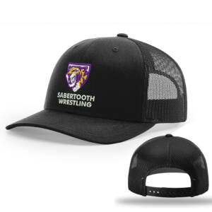 Sabertooth Wrestling Richardson Pro Crown Mesh Back solid color Adjustable back cap – Black