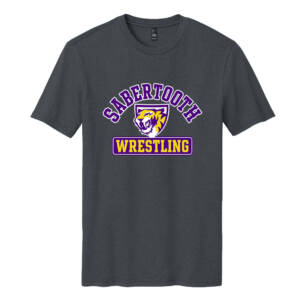 Sabertooth Wrestling Unisex District Perfect Blend CVC Tee – Charcoal Grey