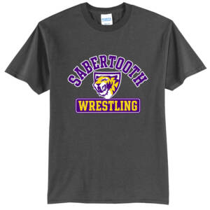 Sabertooth Wrestling Unisex Short Sleeve T Shirt – Charcoal Grey