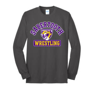 Sabertooth Wrestling Unisex Long Sleeve Core Blend T Shirt – Charcoal Grey