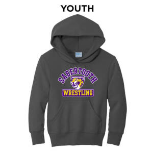 Sabertooth Wrestling Youth Hooded Sweatshirt – Charcoal Grey