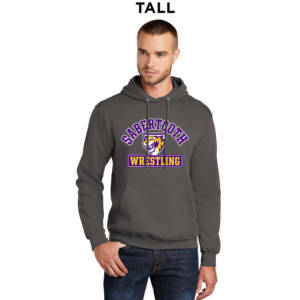 Sabertooth Wrestling TALL Classic Pullover Hooded Sweatshirt – Charcoal Grey