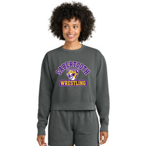 Sabertooth Wrestling Comfort Colors Women’s Mid Length Crewneck Sweatshirt – Pepper