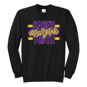 Sabertooth Wrestling Unisex Core Fleece Crewneck Sweatshirt – Black