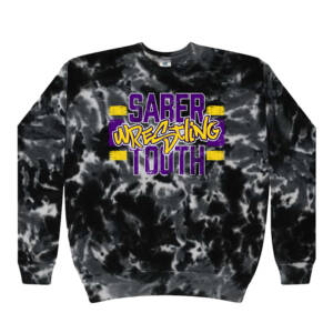 Sabertooth Wrestling Colortone Unisex Tie Dyed Fleece Crewneck Sweatshirt – MultiBlack