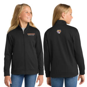 Sabertooth Wrestling Sport Tek Sport Wick Fleece Full Zip Jacket YOUTH – Black