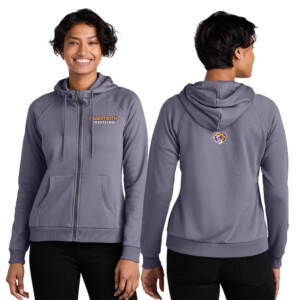 Sabertooth Wrestling Allmade Women’s Organic CVC Fleece Full Zip Pullover Hooded Sweatshirt – CosmicPurple