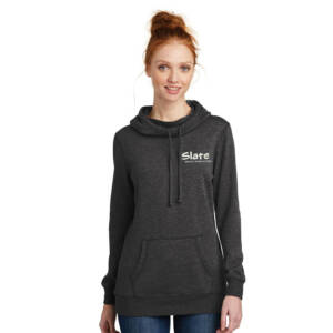SLATE District Made Ladies Lightweight Fleece Hoodie – HeathBlack