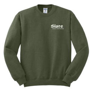 SLATE Jerzees NuBlend Crewneck Sweatshirt Unisex-Military Green Heather