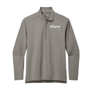 SLATE Port Authority Men C-FREE Double Knit 1/4-Zip-Smoke Grey
