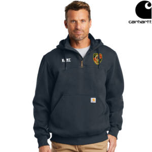 Scales Mound Fire Carhartt Adult Rain Defender Paxton Heavyweight Hooded Zip Mock Sweatshirt-New Navy