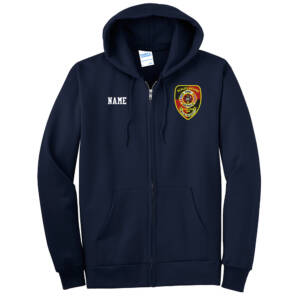 Scales Mound Fire Unisex Ultimate Full-Zip Hooded Sweatshirt-Navy