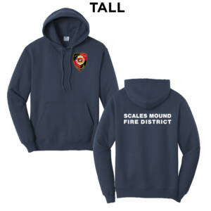 Scales Mound Fire Tall Fleece Hooded Sweatshirt-Navy