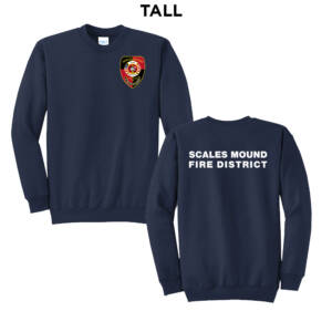 Scales Mound Fire Tall Fleece Crewneck Sweatshirt-Navy