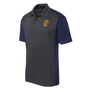 Scales Mound Fire Sport Tek Men Colorblock Micropique Sport Wick Polo-Iron Navy