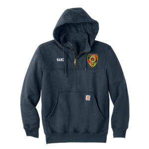Scales Mound Fire Carhartt Tall Rain Defender Paxton Heavyweight Hooded Zip Mock Sweatshirt-New Navy