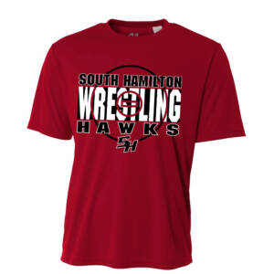 SH Wrestling Adult Cooling Performance Tshirt -Cardinal
