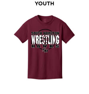 SH Wrestling Youth Cotton Short Sleeve Tee-Cardinal