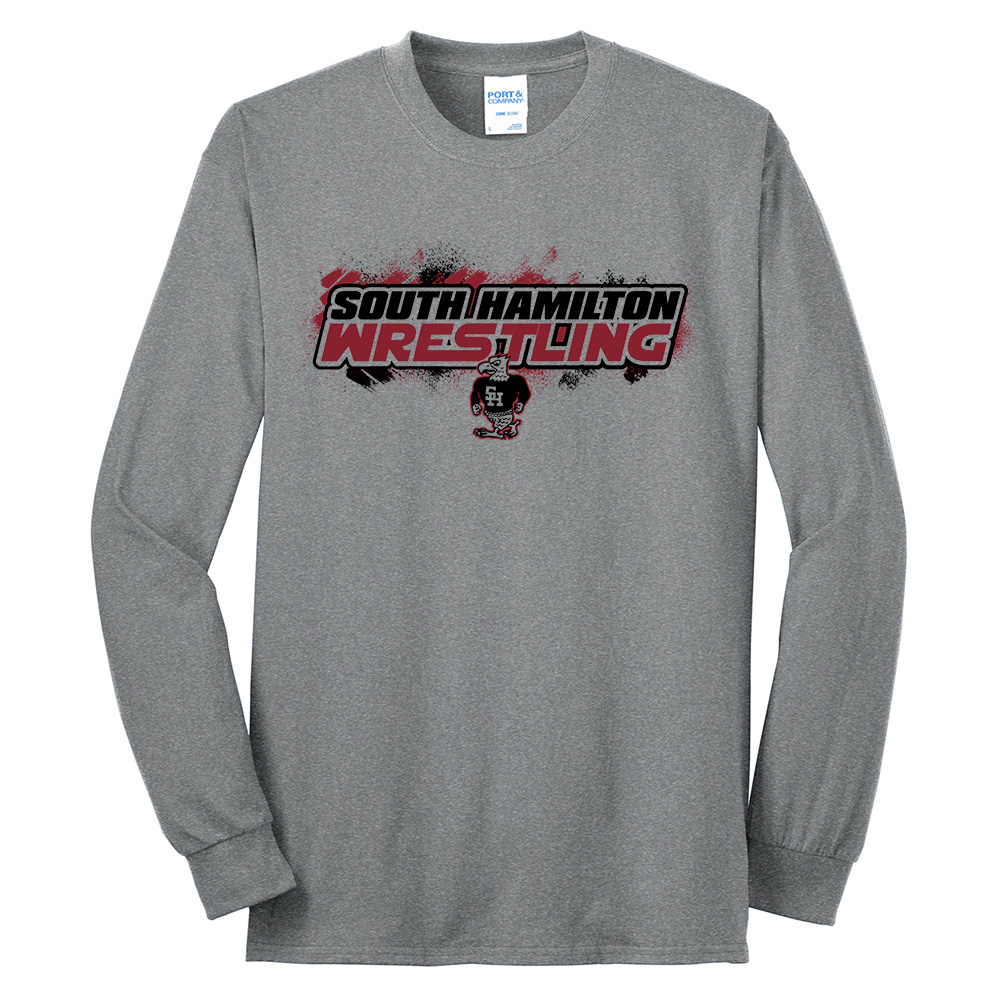 SH Wrestling Unisex Cotton Long Sleeve Tee-Athletic Heather