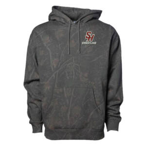 SH Wrestling Independent Trading Co.Camo Pattern Unisex Hooded Pullover Sweatshirt -Darkwood Tree Camo