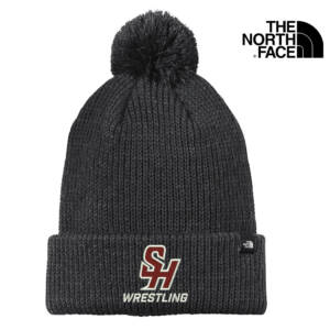 SH Wrestling The North Face Pom Beanie-Black Heather