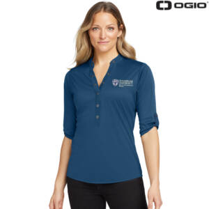 St Ambrose OT OGIO Ladies Crush Henley-Blue Indigo