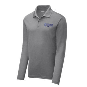 St Ambrose OT Sport-Tek Men PosiCharge RacerMesh Long Sleeve Polo-Grey heather