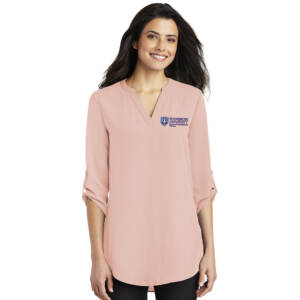 St Ambrose OT Port Authority Ladies 3/4 Sleeve Tunic Blouse-Rose Quartz