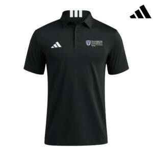 St Ambrose OT Adidas 3 Stripe short sleeve Polo Black