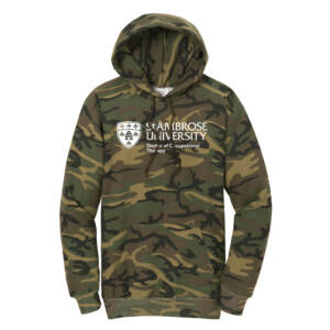 St Ambrose OT Unisex Core Fleece Camo Pullover Hooded Sweatshirt-Military Camo