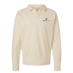 Total Solutions ComfortWash Garment Dyed Polo Collar Sweatshirt – Parchment