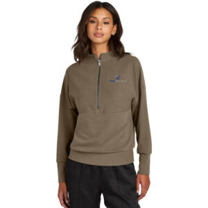 Total Solutions Mercer and Mettle Women’s Linear Texture 1/4 Zip – Warm Taupe